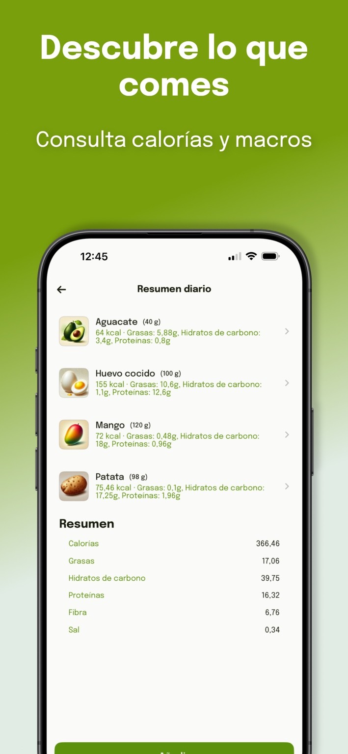 Kalories — Registro de alimentos